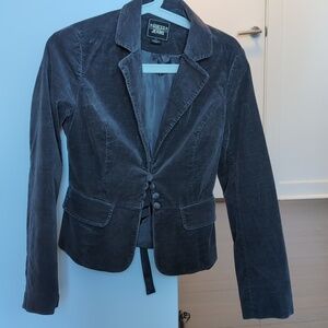 Guess Velvet/ Velour Blazer Womens Medium Gray Suit Jacket